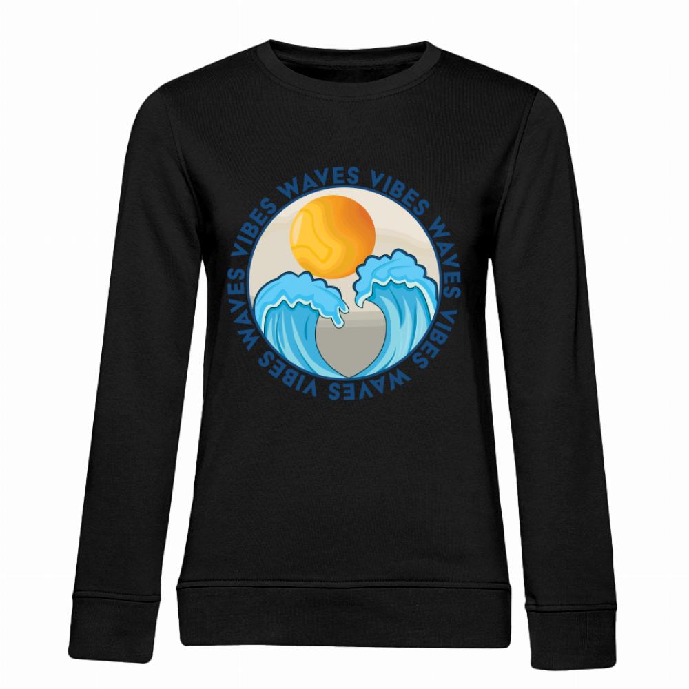 Vibes Waves bluza damska bez kaptura kolor czarnyy