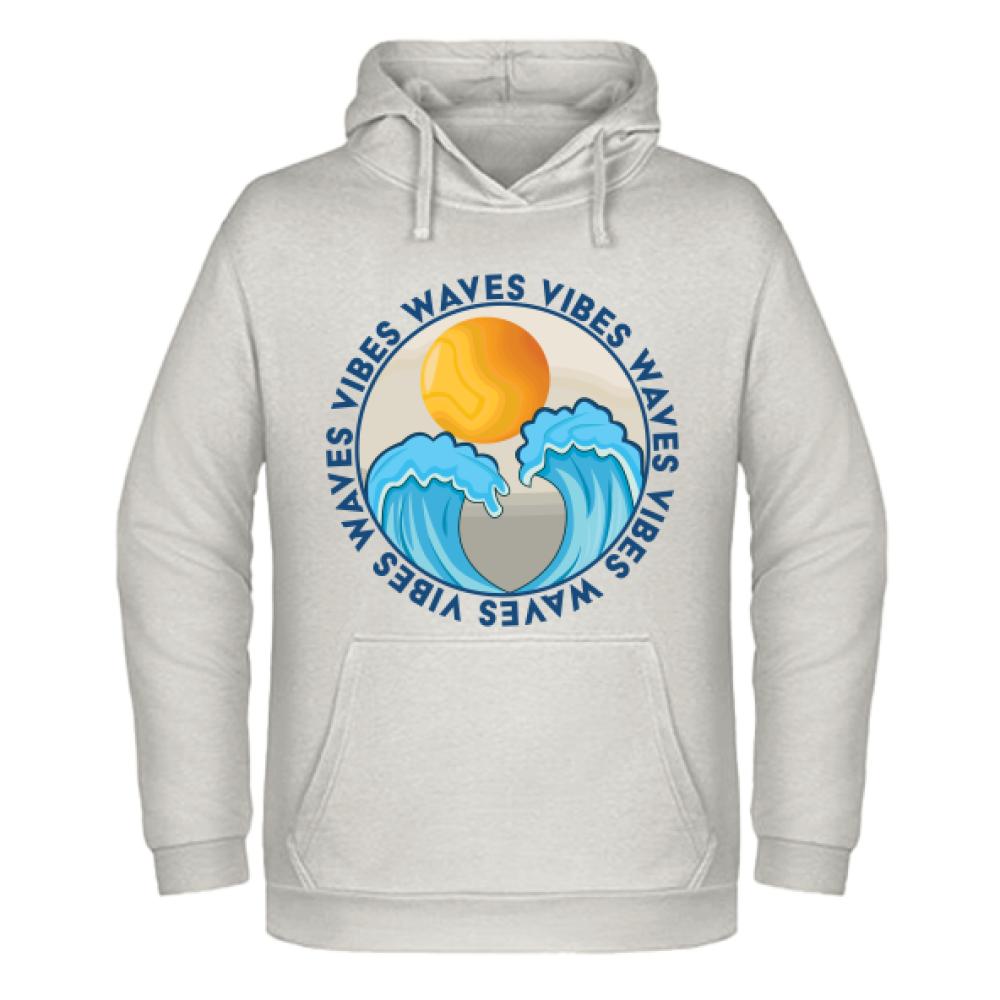 Vibes Waves bluza męska z kapturem kolor vanilla milkshake