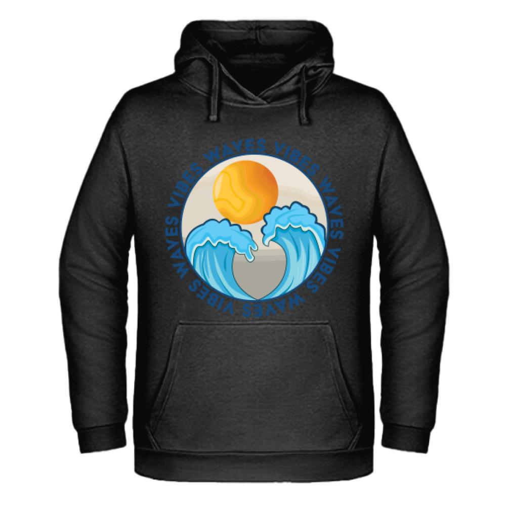 Vibes Waves bluza męska z kapturem kolor zielony