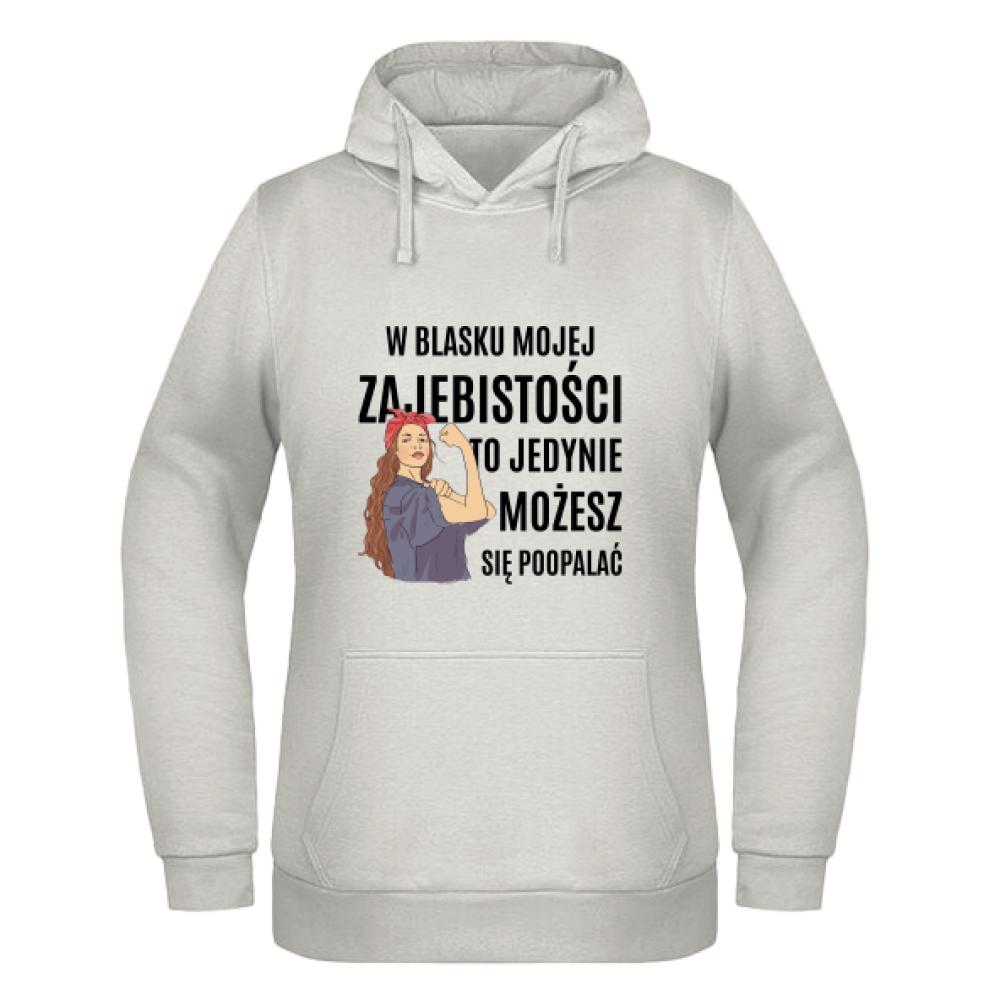 W Blasku Mojej Zajebistości bluza damska z kapturem kolor vanilla milkshake