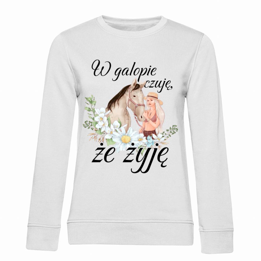 W galopie czuję, że żyję bluza damska bez kaptura