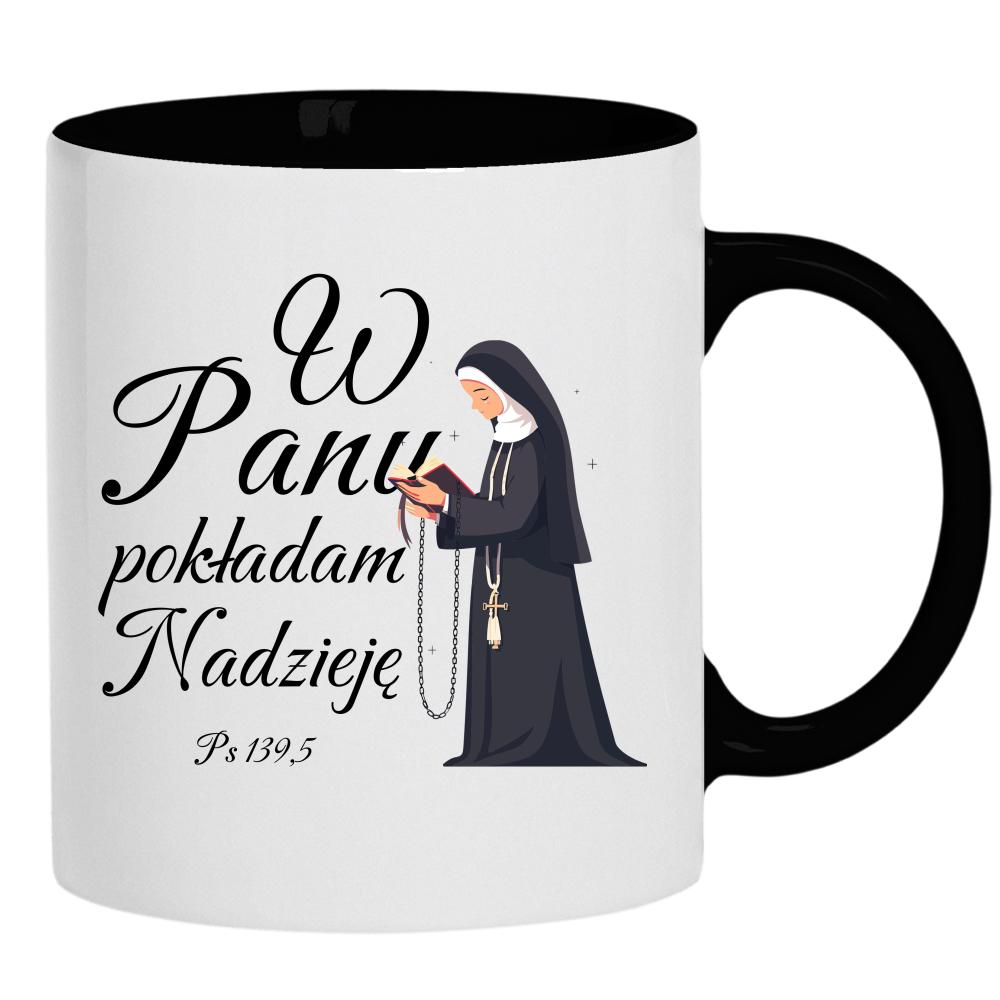 W Panu pokładam nadzieję kubek ucho kolor kolor czarnyy