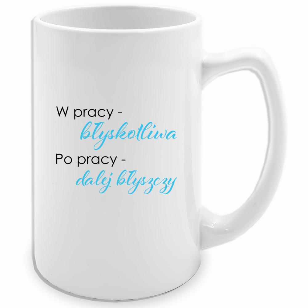 W pracy błyskotliwa, po pracy dalej błyszczy kubek biały 413 ml kolor czerwony