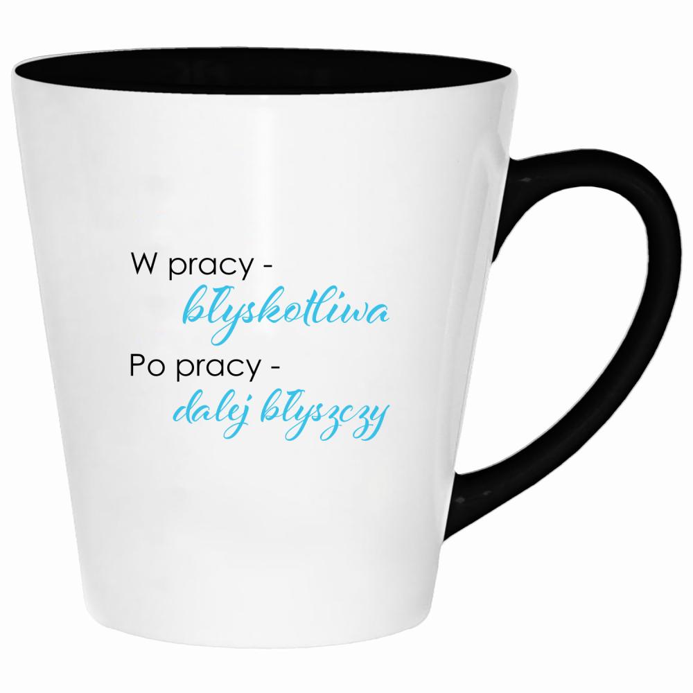 W pracy błyskotliwa, po pracy dalej błyszczy kubek latte kolor złoty