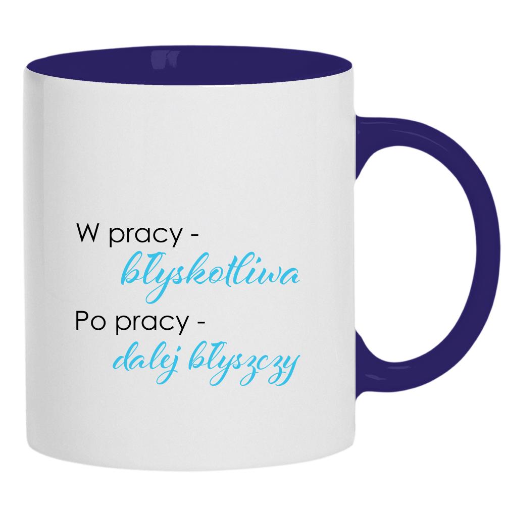 W pracy błyskotliwa, po pracy dalej błyszczy kubek ucho kolor kolor navy