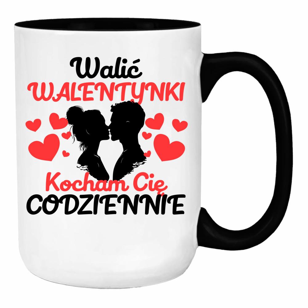 Walić walentynki, kocham cię codziennie duży kubek ucho kolor kolor miętowo zielony