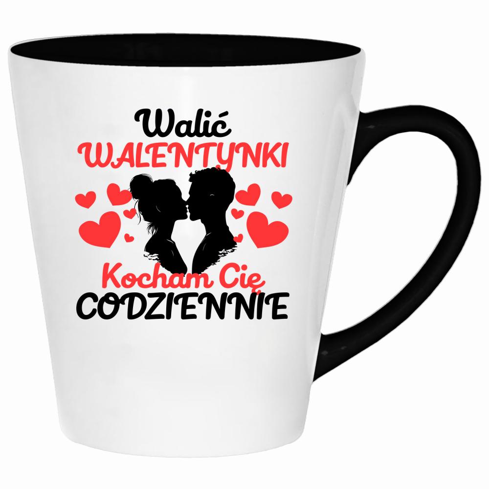 Walić walentynki, kocham cię codziennie kubek latte kolor red
