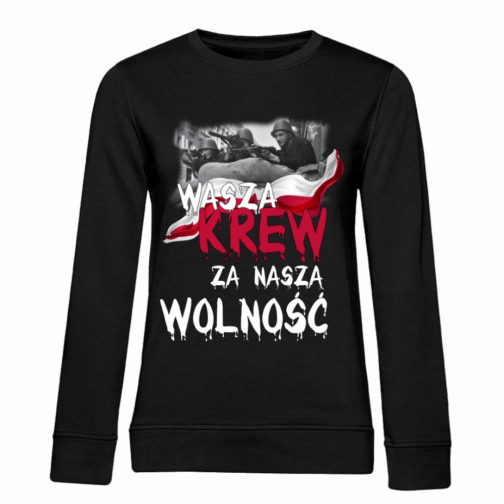 Wasza krew za naszą wolność bluza damska bez kaptura