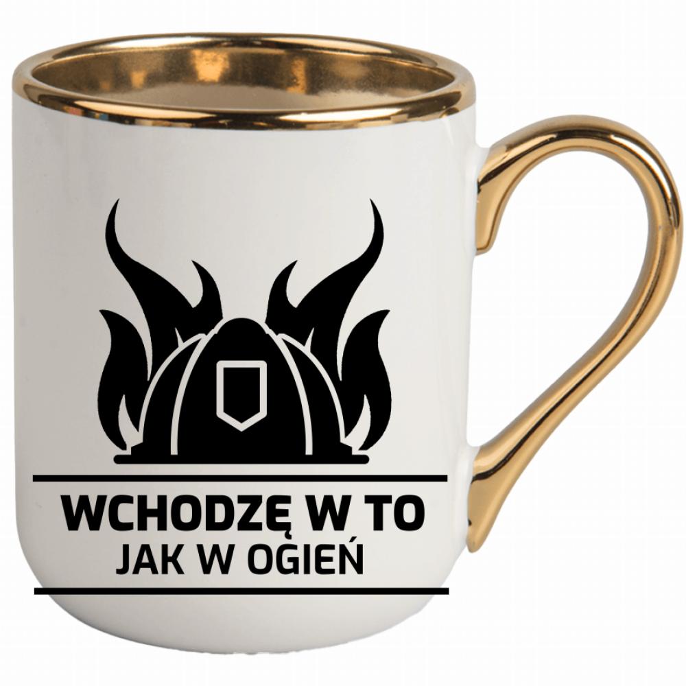 Wchodzę jak w ogień kubek elegant biały