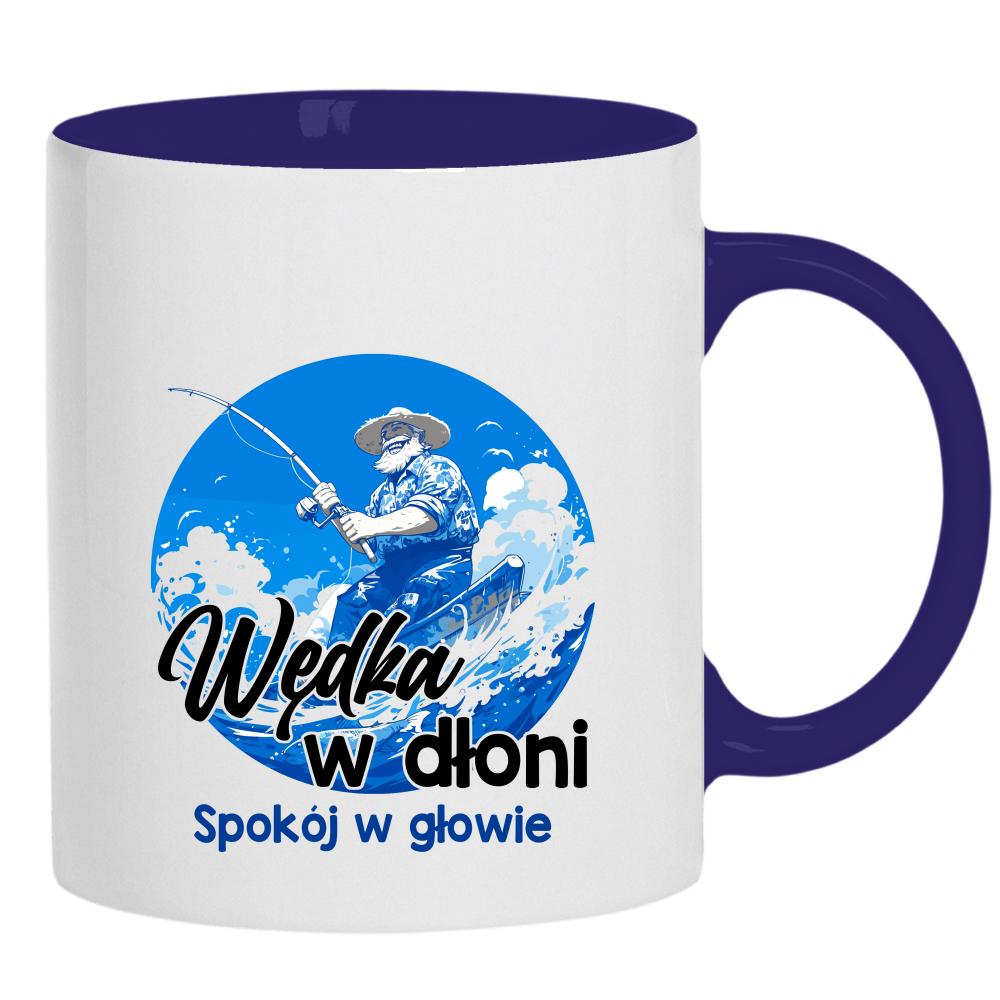 Wędka w dłoni, spokój w głowie kubek ucho kolor kolor navy