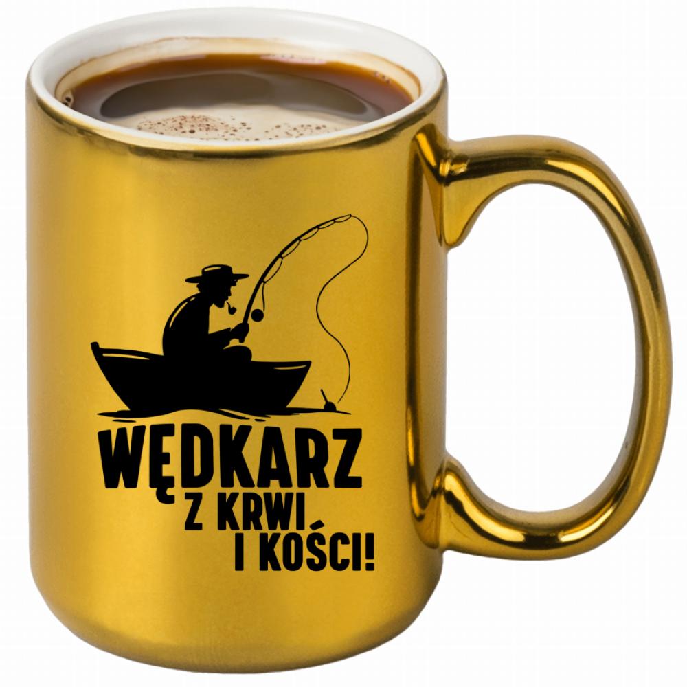 Wędkarz z krwi i kości! kubek złoty