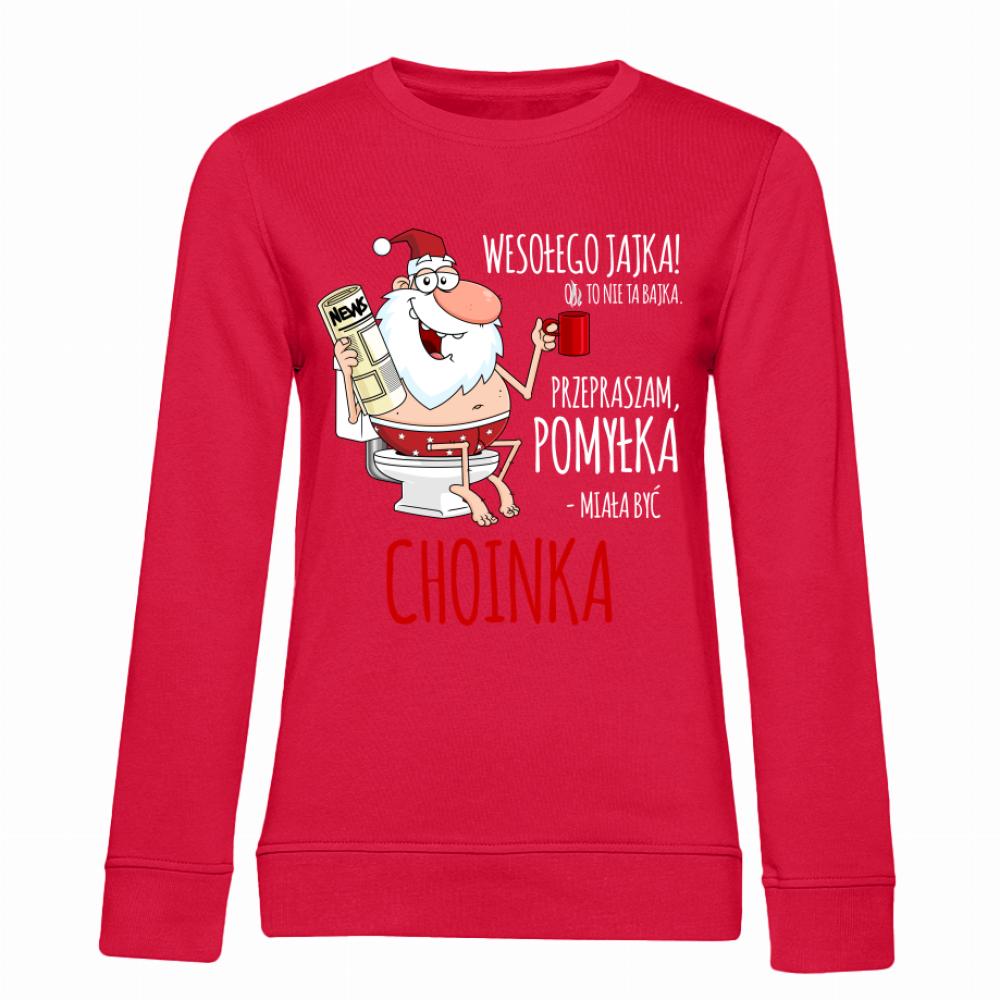 Wesołego jajka! Oj to nie ta bajka bluza damska bez kaptura kolor czerwony
