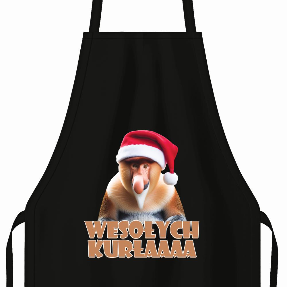 WESOŁYCH KURŁAAA fartuch kolor limonka poduszka