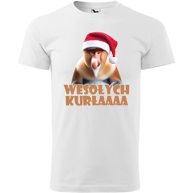 WESOŁYCH KURŁAAA koszulka męska kolor biały