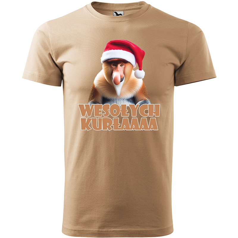 WESOŁYCH KURŁAAA koszulka męska kolor koszulka piaskowy