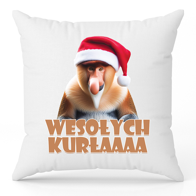 WESOŁYCH KURŁAAA poduszka kolor biały