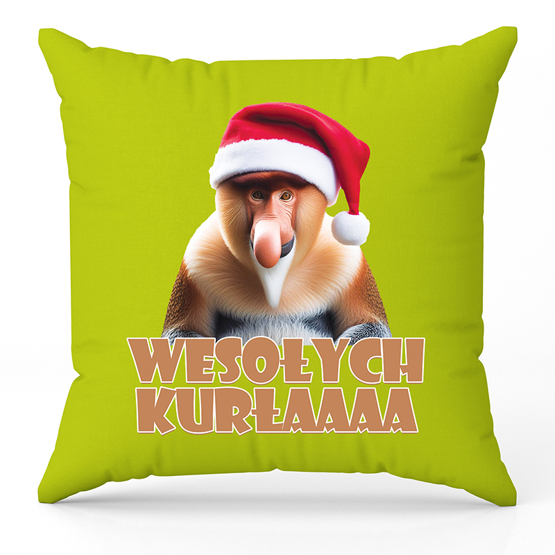 WESOŁYCH KURŁAAA poduszka kolor limonka poduszka