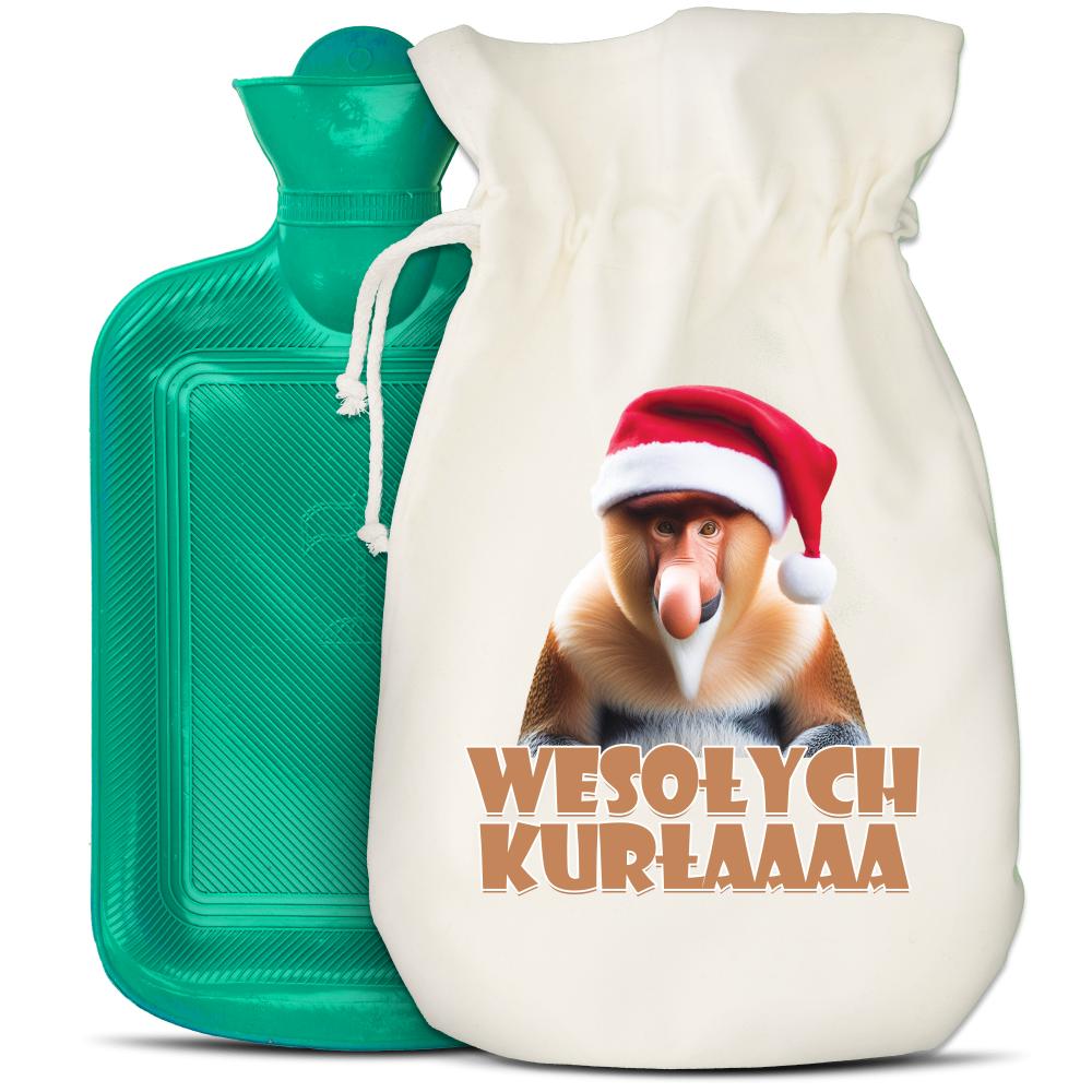 WESOŁYCH KURŁAAA termofor zielony kolor czerwony