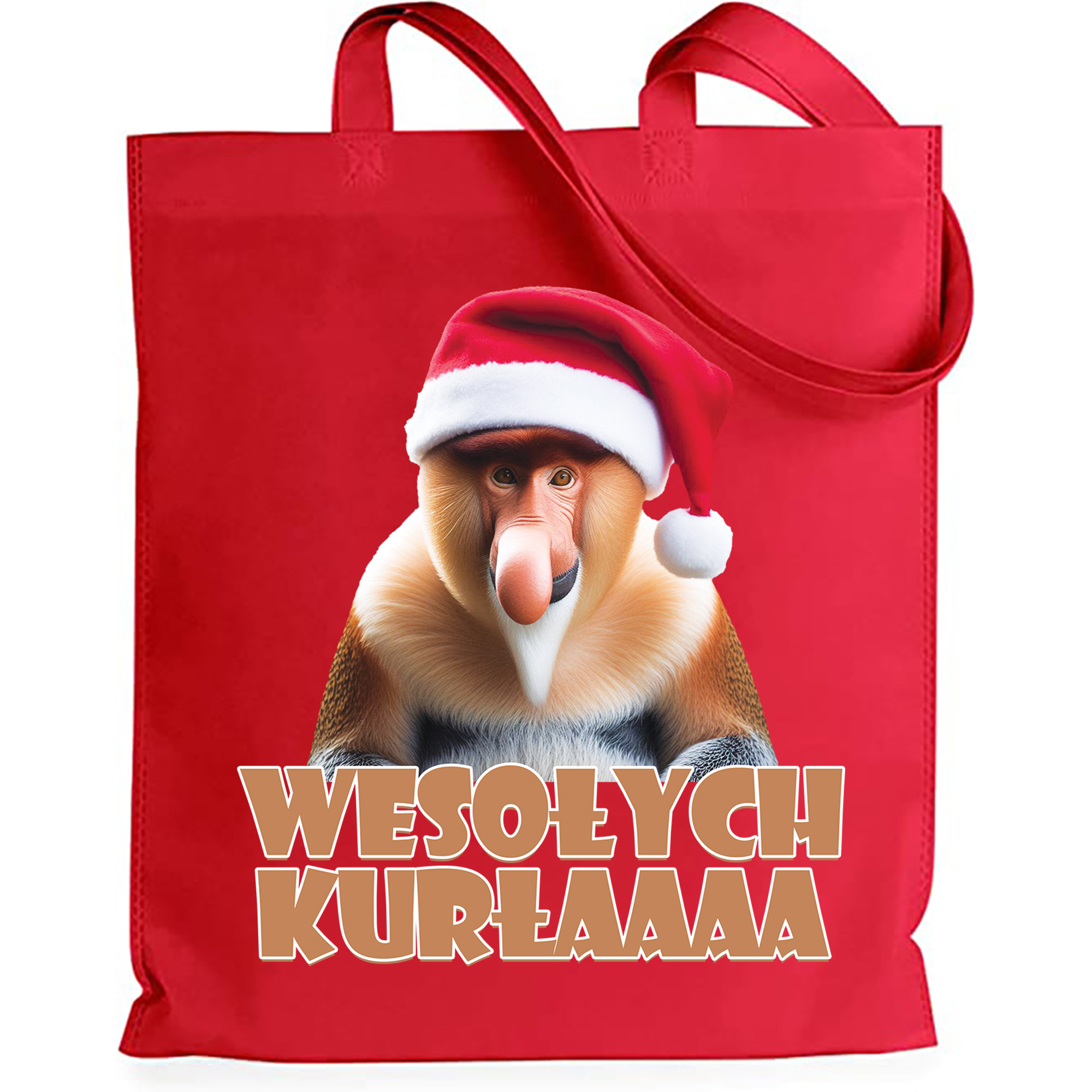 WESOŁYCH KURŁAAA torba bawełniana kolor czerwony