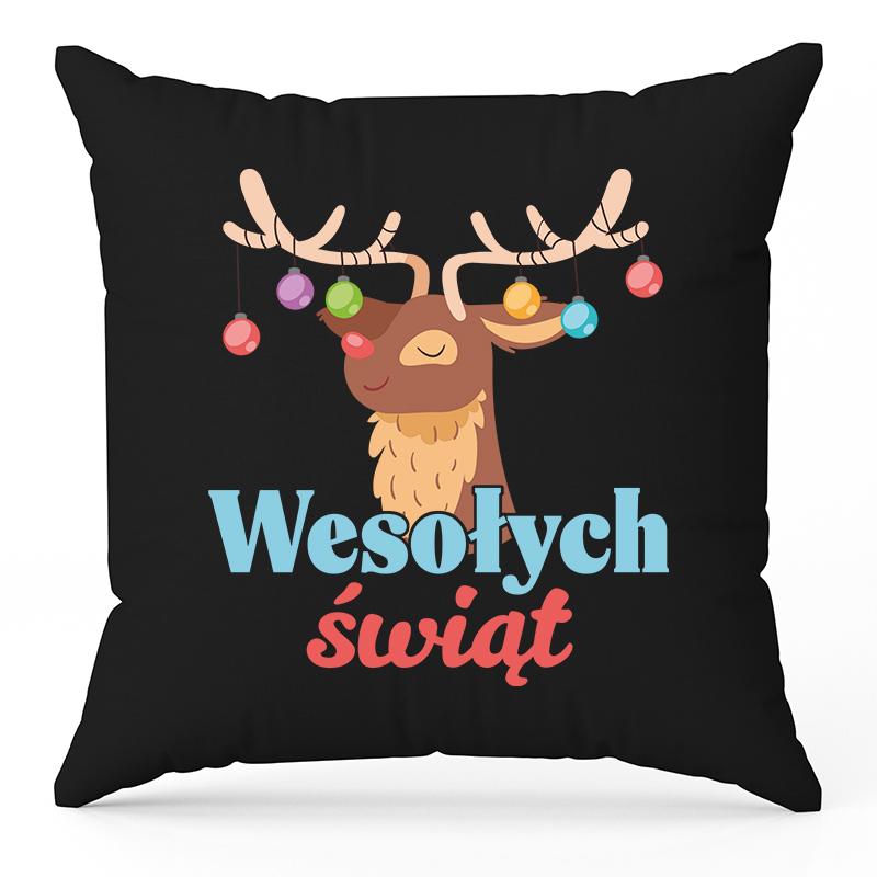 Wesołych Świąt 5 poduszka kolor czarny
