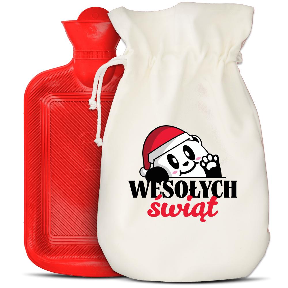 Wesołych Świąt 6 termofor czerwony kolor żółty poduszka