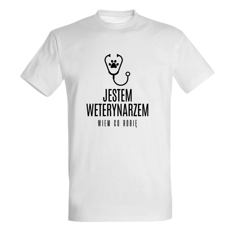 Weterynarz Wiem co robię koszulka męska