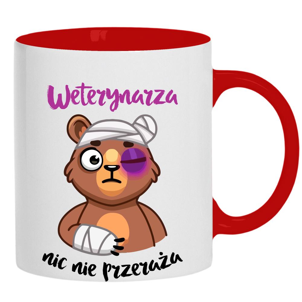 Weterynarza nic nie przeraża kubek ucho kolor