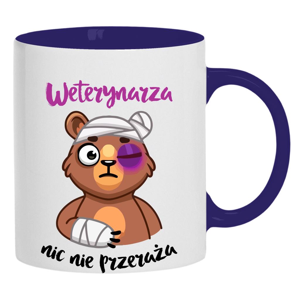 Weterynarza nic nie przeraża kubek ucho kolor kolor navy