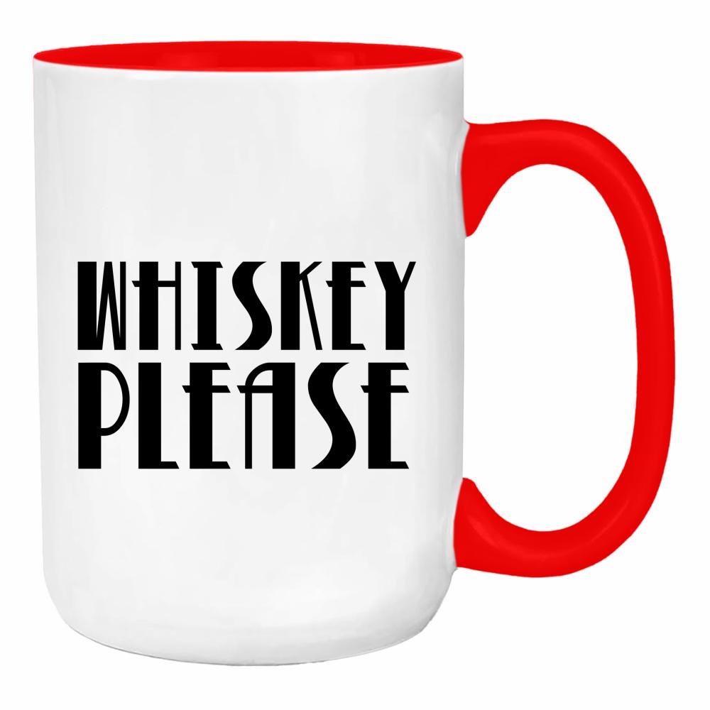 Whiskey please duży kubek ucho kolor kolor red