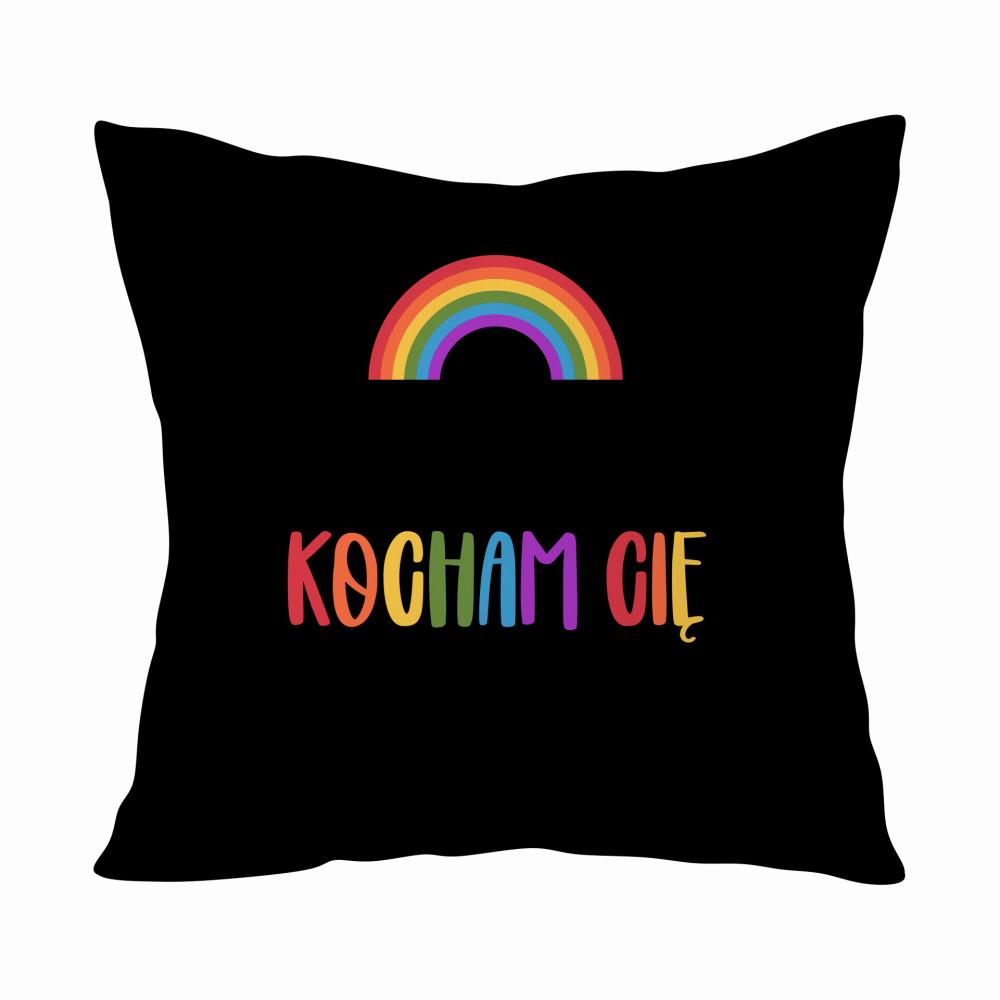 Widzę Cię, Kocham Cię, Akceptuję Cię poduszka kolor czarnyy