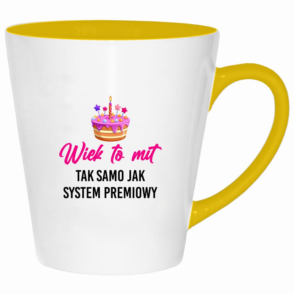 Wiek to mit tak samo jak system premiowy kubek latte kolor żółtyy