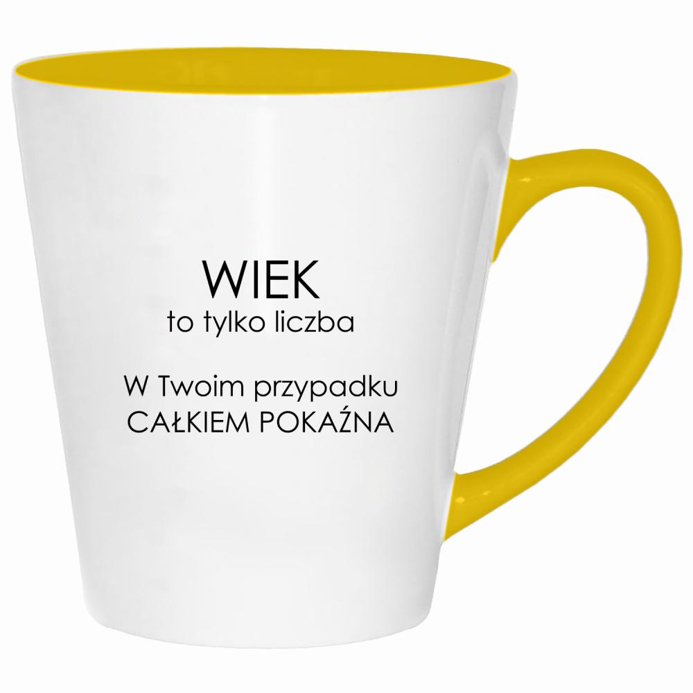 Wiek to tylko liczba w Twoim przypadku kubek latte kolor żółtyy