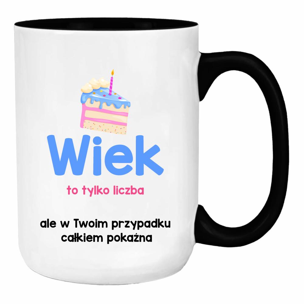 Wiek to tylko liczba duży kubek ucho kolor kolor czarny