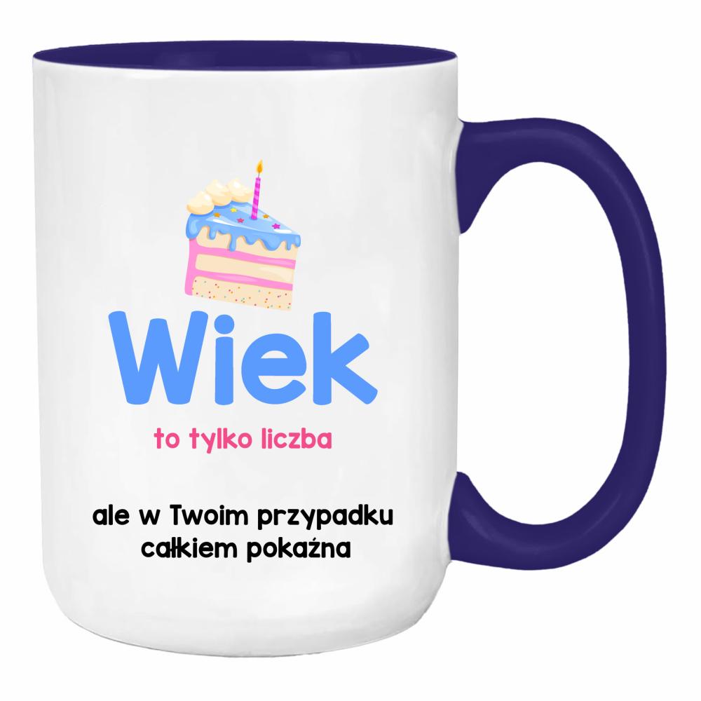 Wiek to tylko liczba duży kubek ucho kolor kolor navy