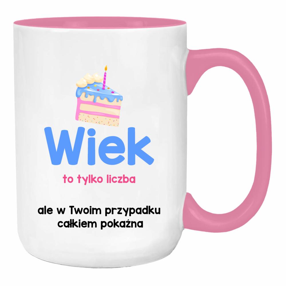 Wiek to tylko liczba duży kubek ucho kolor kolor różowy