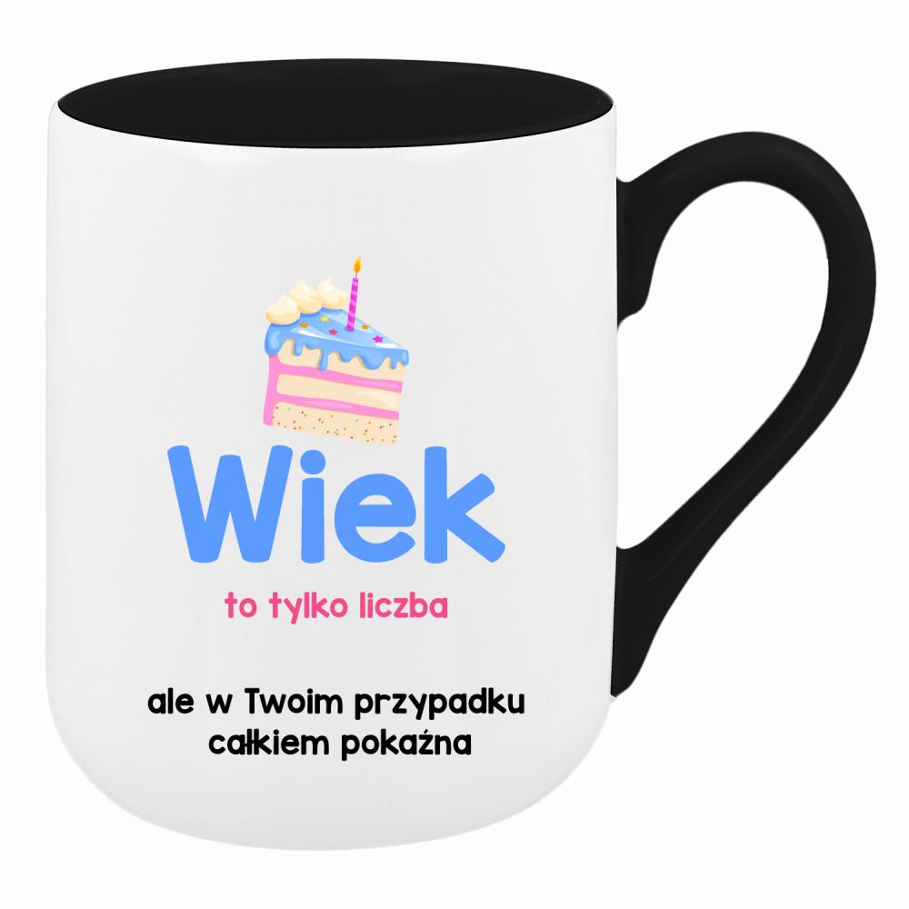 Wiek to tylko liczba kubek coffee kolor czarnyy