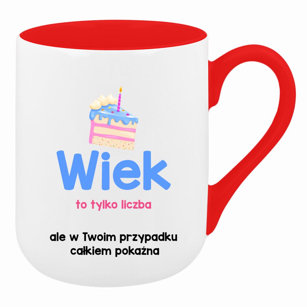Wiek to tylko liczba kubek coffee kolor czerwony latte