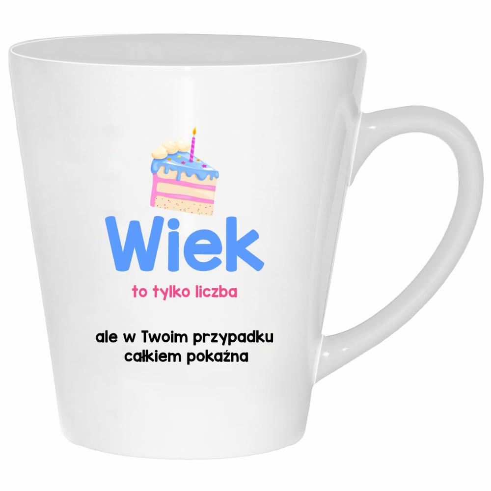 Wiek to tylko liczba kubek latte kolor biały