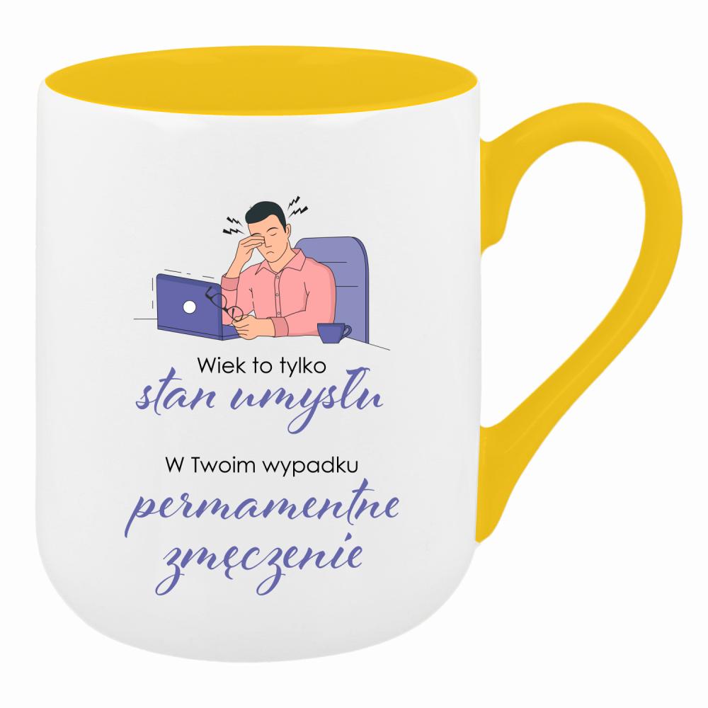 Wiek to tylko stan umysłu kubek coffee kolor żółty