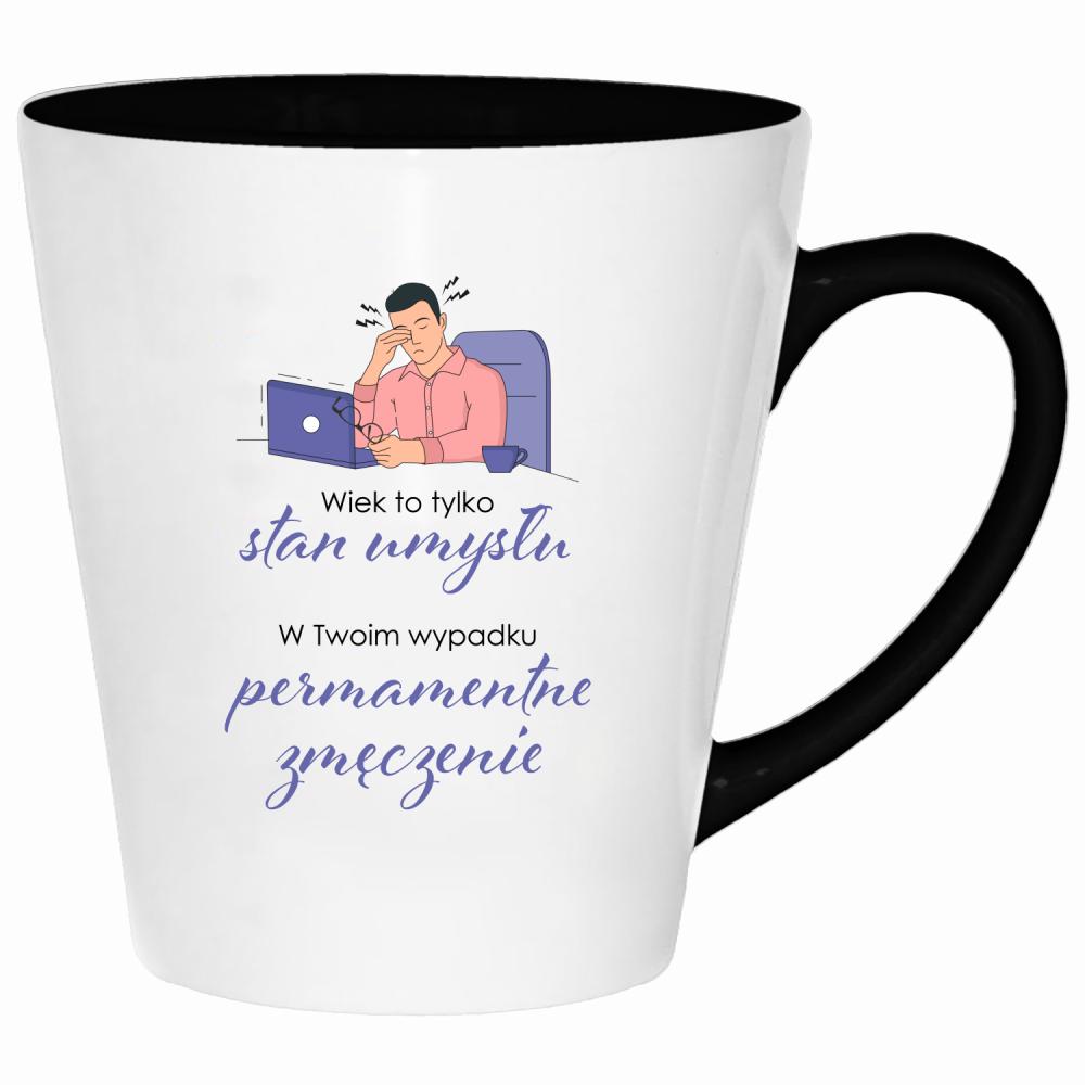 Wiek to tylko stan umysłu kubek latte kolor red