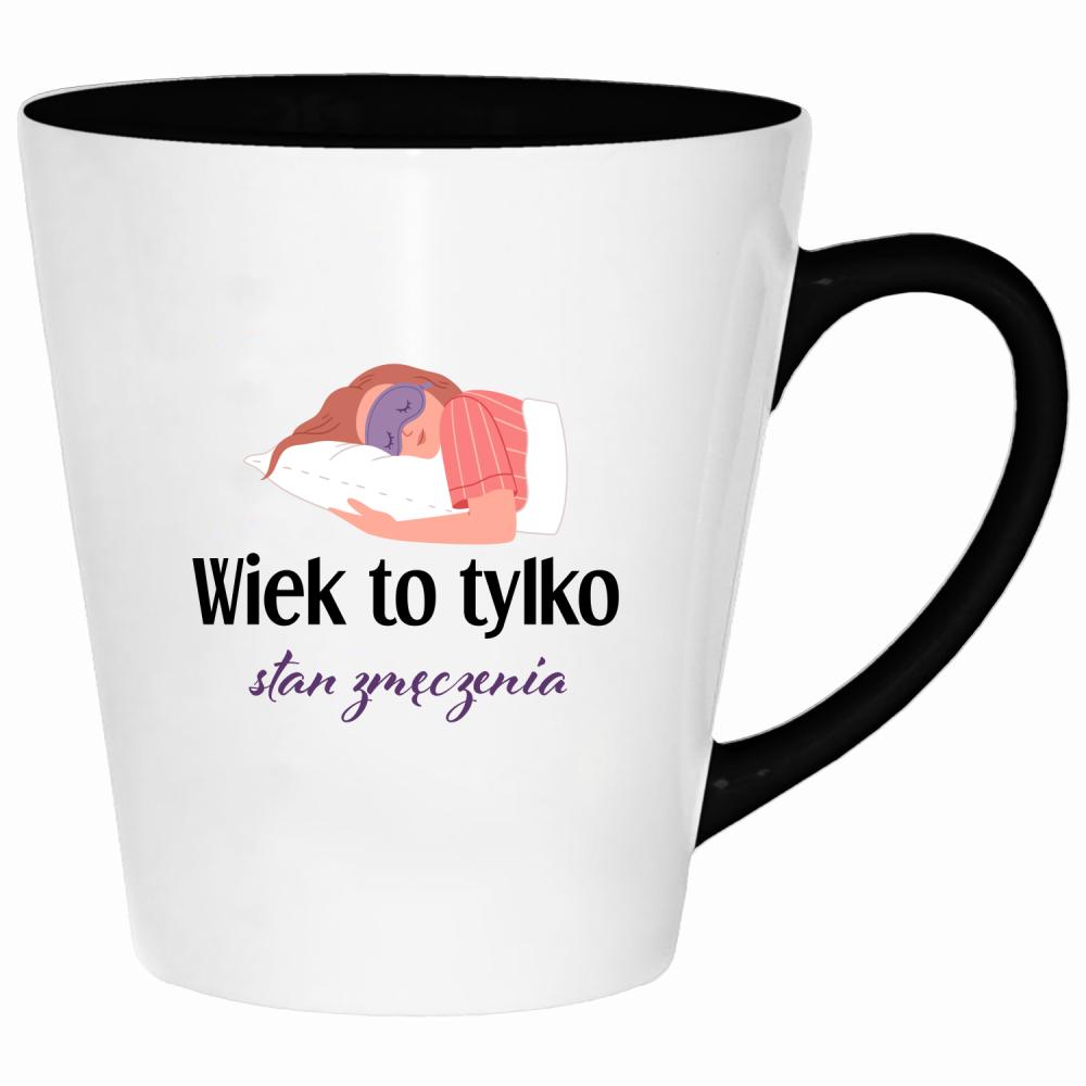 Wiek to tylko stan zmęczenia kubek latte kolor zielony