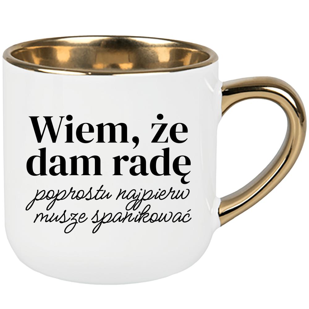 Wiem, że dam radę Najpierw muszę spanikować kubek elegant duży kolor biały