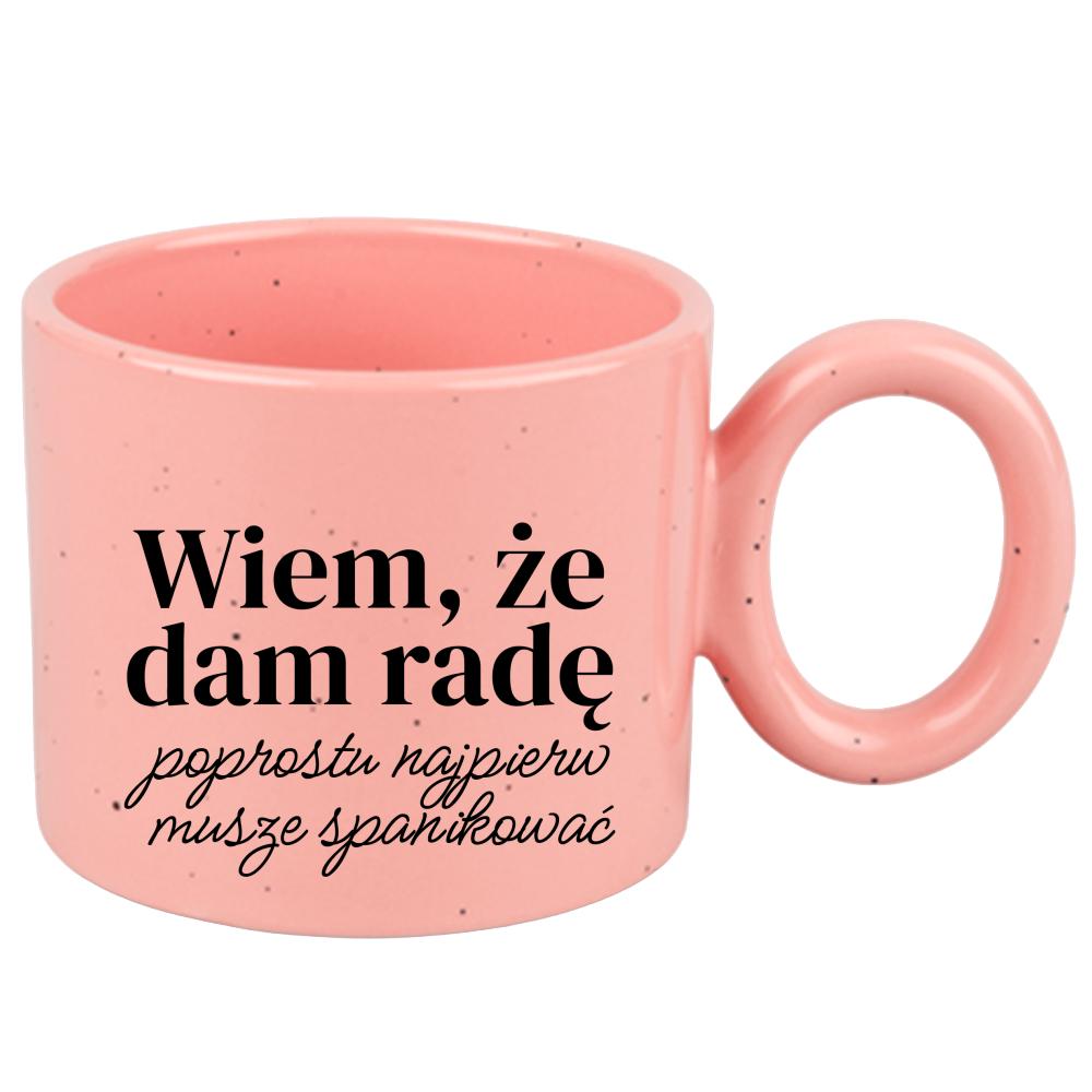 Wiem, że dam radę Najpierw muszę spanikować kubek ravenna różowy kolor zielony 2