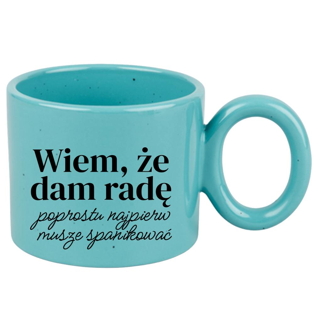 Wiem, że dam radę Najpierw muszę spanikować kubek ravenna turkusowy kolor niebieski 2