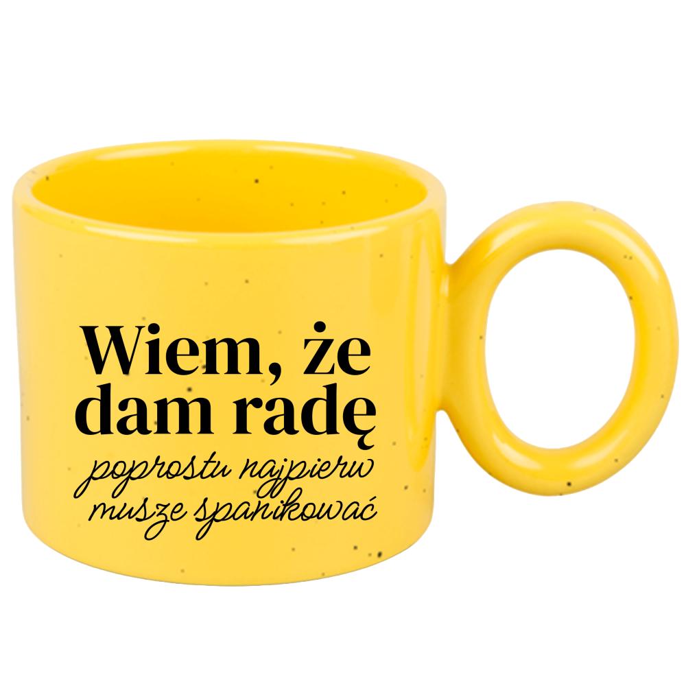Wiem, że dam radę Najpierw muszę spanikować kubek ravenna żółty kolor żółty matowy