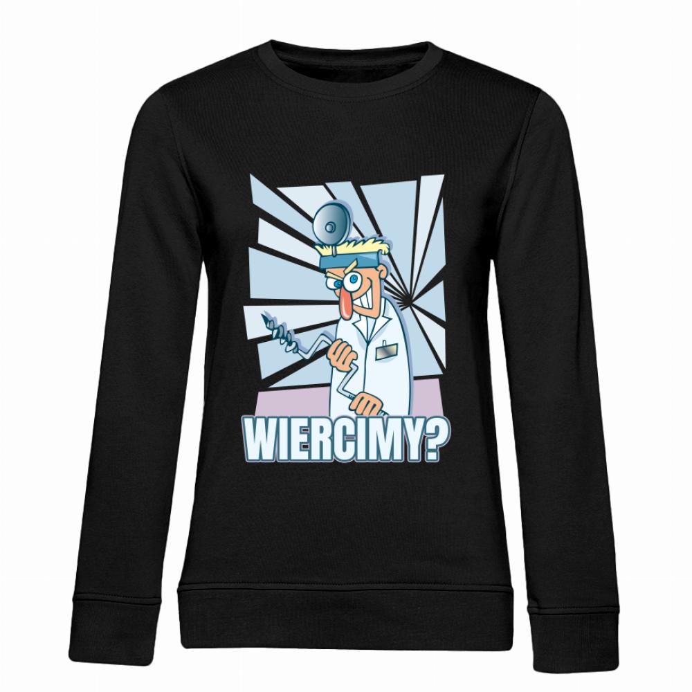 Wiercimy? bluza damska bez kaptura kolor biały