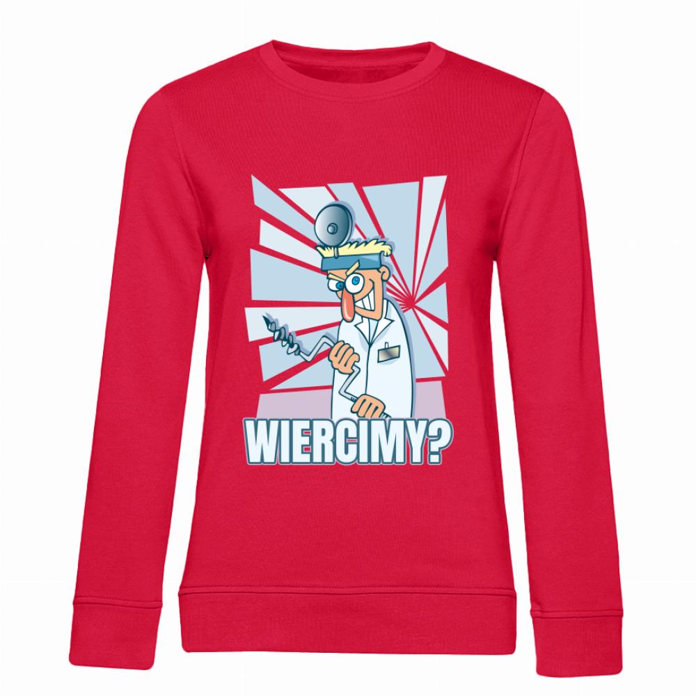 Wiercimy? bluza damska bez kaptura kolor czerwony