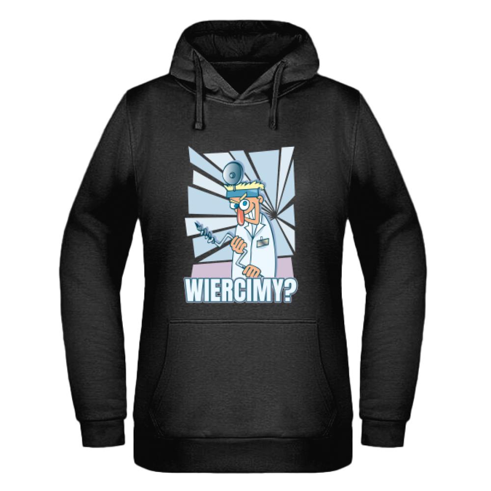 Wiercimy? bluza damska z kapturem kolor navy