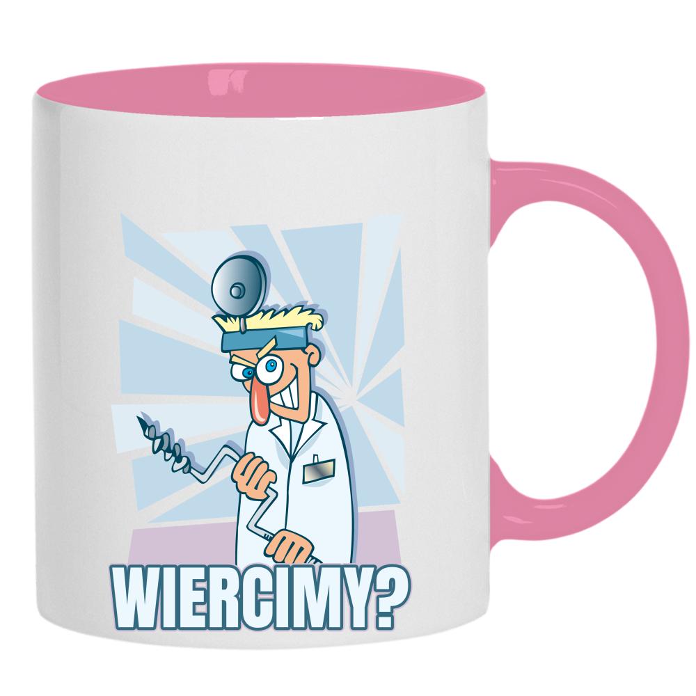 Wiercimy? kubek ucho kolor kolor różowy