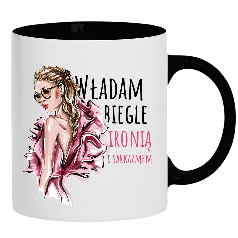 Władam Biegle Ironią kubek ucho kolor